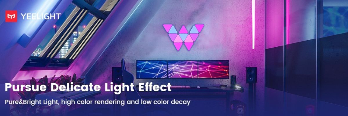 Yeelight Smart LED Light Panels - Tạo điểm nhấn độc đáo cho không gian của bạn Yeelight Smart LED Light Panels thiết kế đa hình ảnh ánh sáng phong phú
